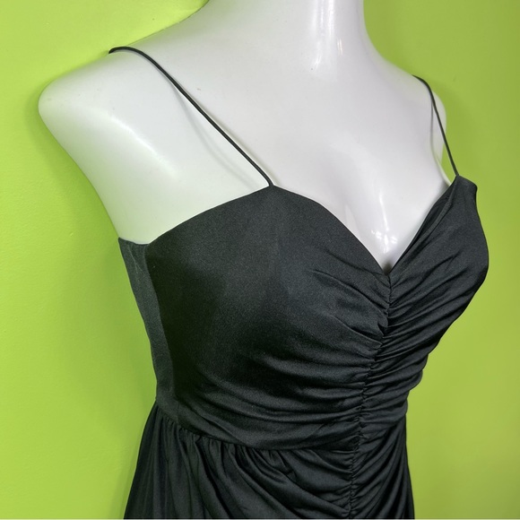 Miss Elliette California black ruched vintage dress size 6 - Picture 3 of 7